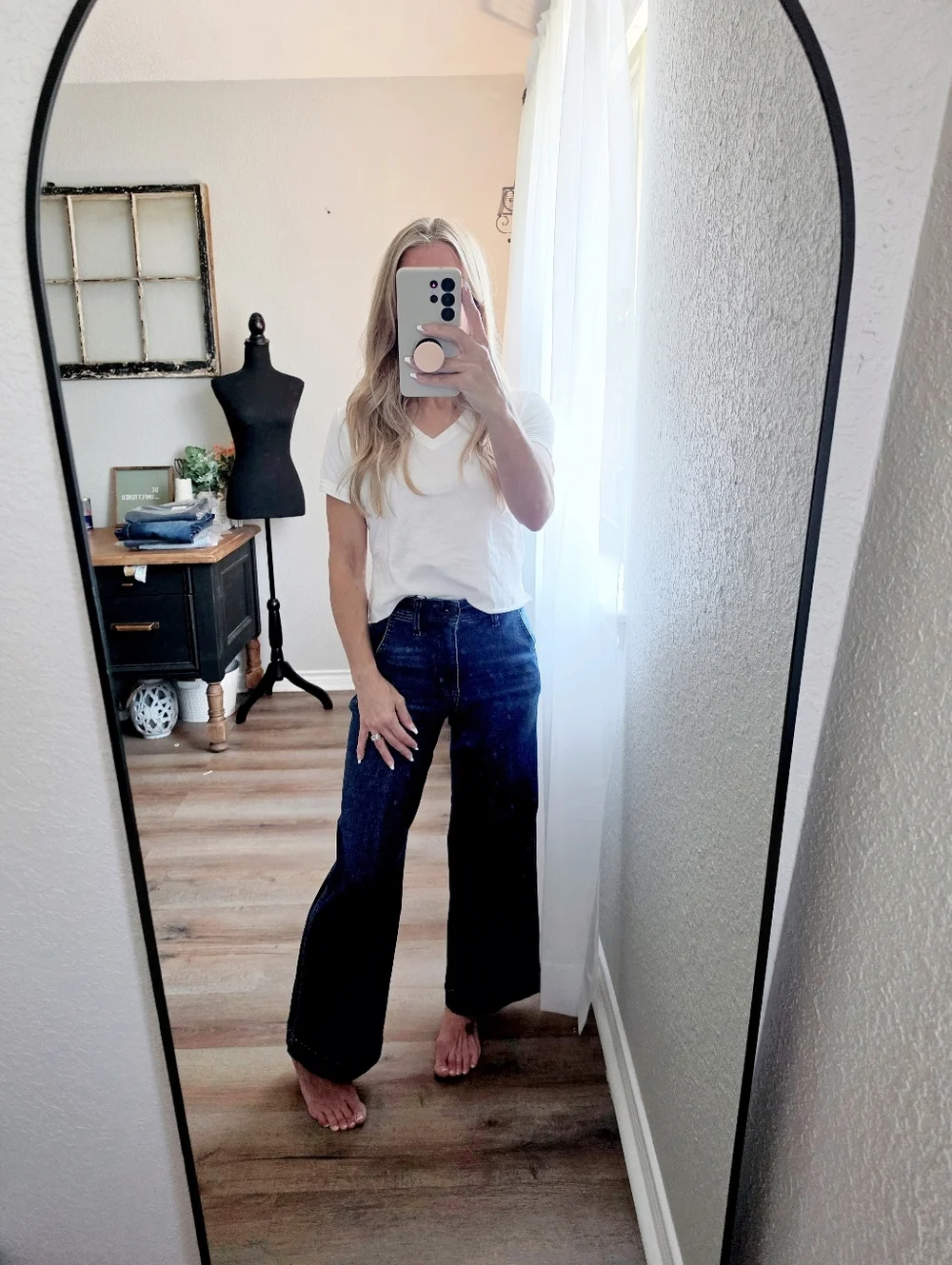 Judy Blue HR Dark Wash Wide Leg Ankle Trouser Jeans Slant Pocket Various NEW
